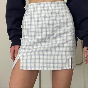 BRANDY MELVILLE BLUE CHECKERED SKIRT